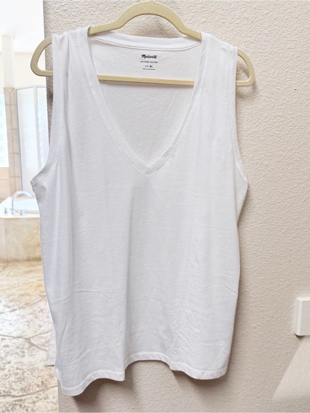 NEW Madewell White V-Neck Sleeveless Tank Top XL NWOT